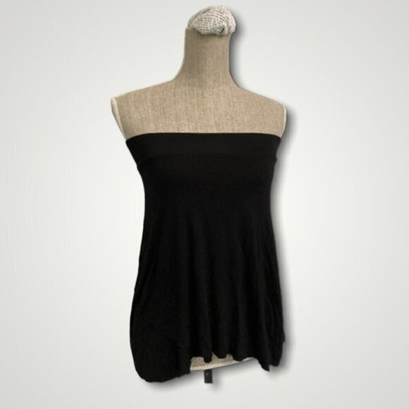 Kensie Black Strapless Flared Top - Picture 2 of 11